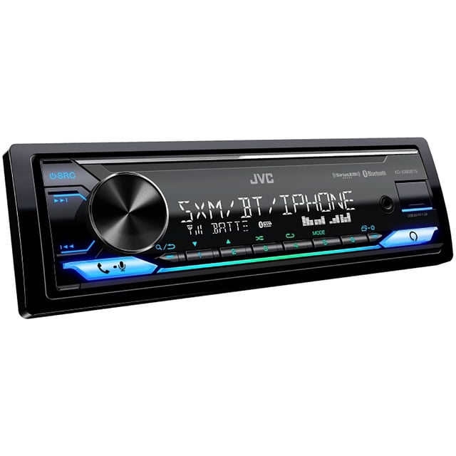 JVC KD-X380BTS Récepteur Multimédia radio et Numérique Noir, Conçu pour la Voiture. Doté d'Un design avant Élégant avec un Grand Bouton Rotatif, des Boutons Illuminés et un Affichage Numérique Affichant des options de Connectivité comme la Compatibilité Bluetooth et iPhone. Inclut la Prise en Charge d'Amazon Alexa, une Connexion Bluetooth Double pour Téléphone et la Technologie K2 pour une Qualité Sonore Améliorée. Compatible avec l'Application de Télécommande JVC pour le Contrôle du Téléphone Intelligent.