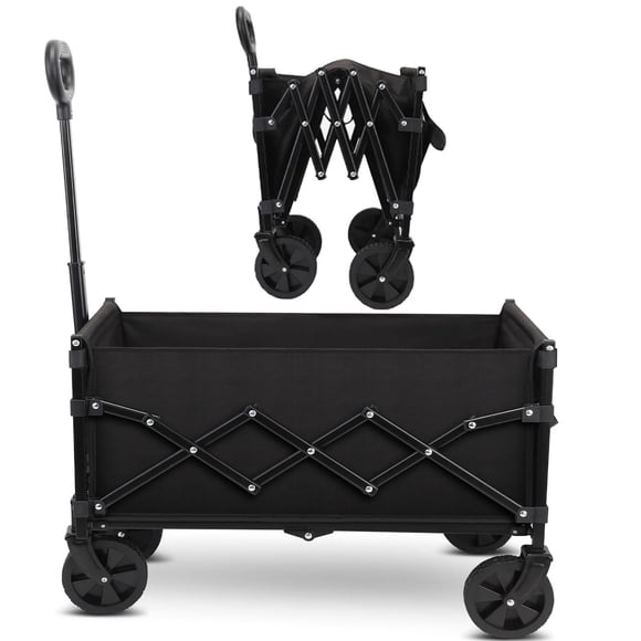 Collapsible Wagon Cart Trolley with Wheel for Shoppings Gardennings campings and Outdoor Sports L Load Capacity