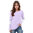 thumbnail image 3 of RXIRUCGD 2025 Vêtements d'Été pour Enfants T-shirt à Rayures Mode Mignon Col Rond Manches Longues, 3 of 6