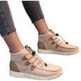 thumbnail image 2 of Espadrilles Sport pour Femmes à Lacets, Bout Rond, Rétro en Flocage, Couleur Unie, Décontractées, 2 of 8