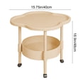 thumbnail image 3 of Uuiauoio Modern End Table Side Table Plastic Flower Coffee Table Modern Double Layer Table with Storage Small Decorative Side Table Easy to Assemble for Small Spaces Bedroom Office Living Room, 3 of 9