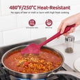 thumbnail image 3 of U-Taste 480°F High Heat Resistant Silicone Spatula Set of 4, BPA-Free Food Grade Kitchen Cooking Baking Mixing One Piece Seamless Flexible Rubber Scraper for Nonstick Cookware (Red), 3 of 9