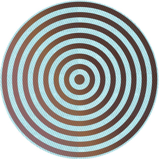 Ahgly Company Tapis d'Intérieur Ronds Lavables à la Machine, Style Transitionnel, Bleu Lagon Bleu, Tapis de Zone, 8 Pieds Rond