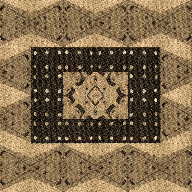 Ahgly Tapis d'Intérieur Lavable en Machine Carré Transitionnel Marron, 4 Pieds Carré