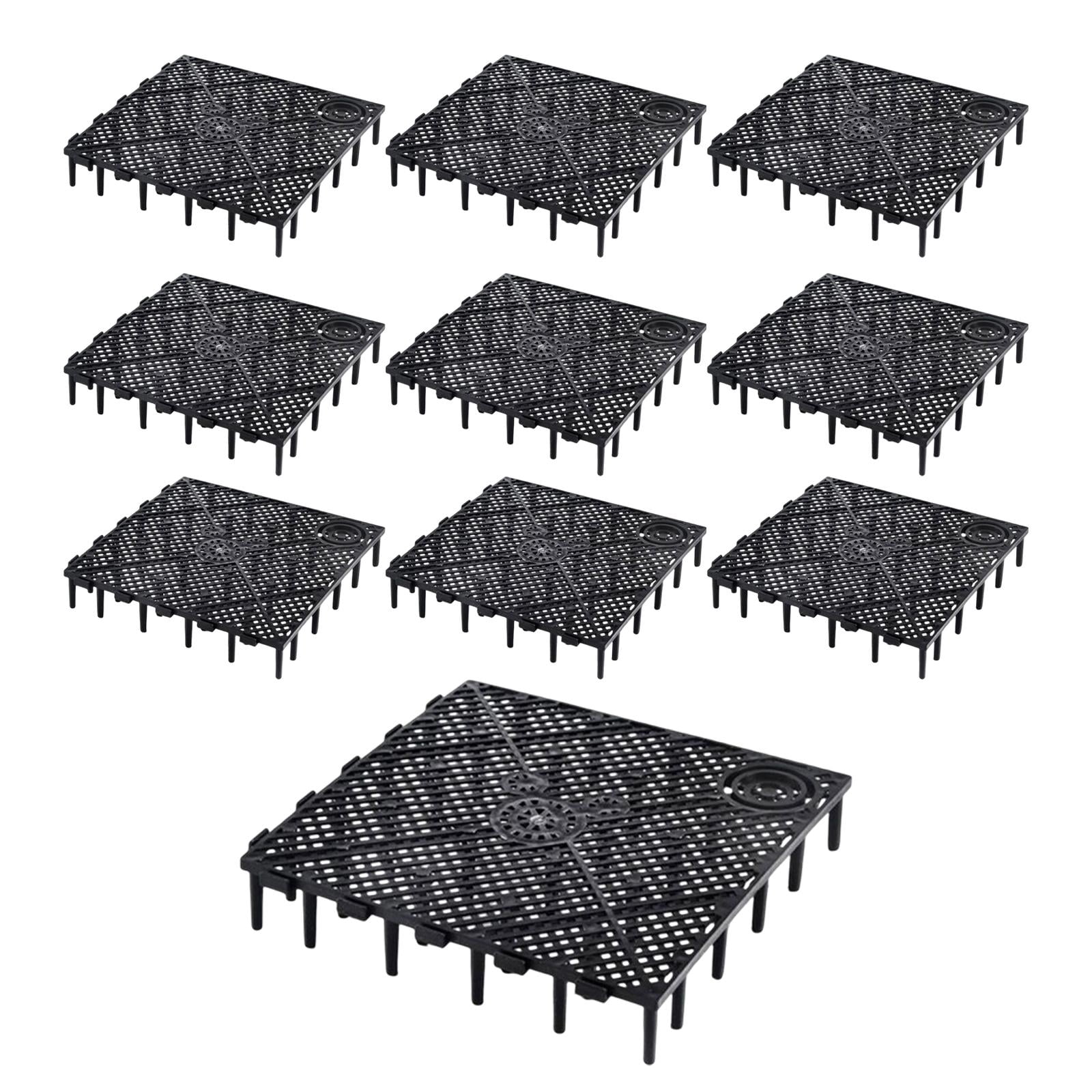 ZheElen 10Pcs Fish Tank Bottom Filter Plate Plate Suction Filter Black 14.5x14.5x2.5cm