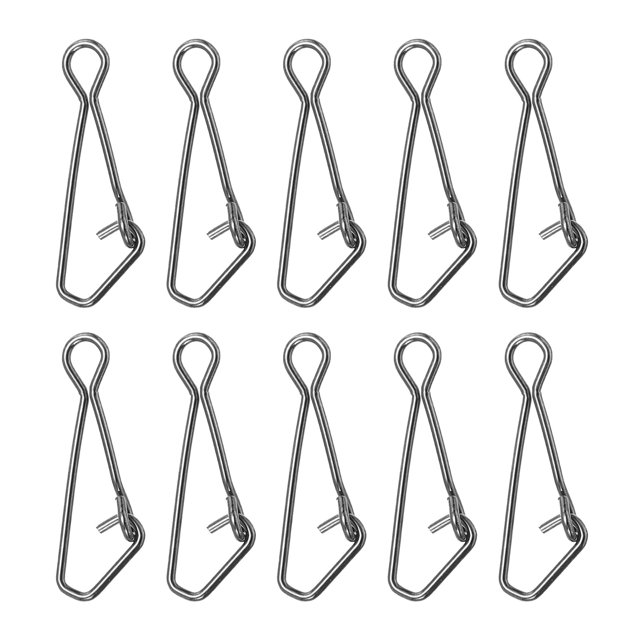 Unique Bargains 92Lbs Stainless Steel Fishing Snaps Swivels Clips Quick Change Black 150 Pack