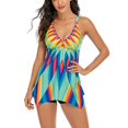 thumbnail image 4 of Tankinis pour Femmes Grande Taille à Imprimé, Dos à Bretelles, Ensemble Deux Pièces, Robe de Bain, Maillots de Bain, 4 of 7