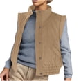 thumbnail image 2 of Veste Sans Manches à Capuche pour Femme, Décontractée, Unie, à Col à Revers, avec Ourlet Élastique pour le Printemps et l'Été, 2 of 8