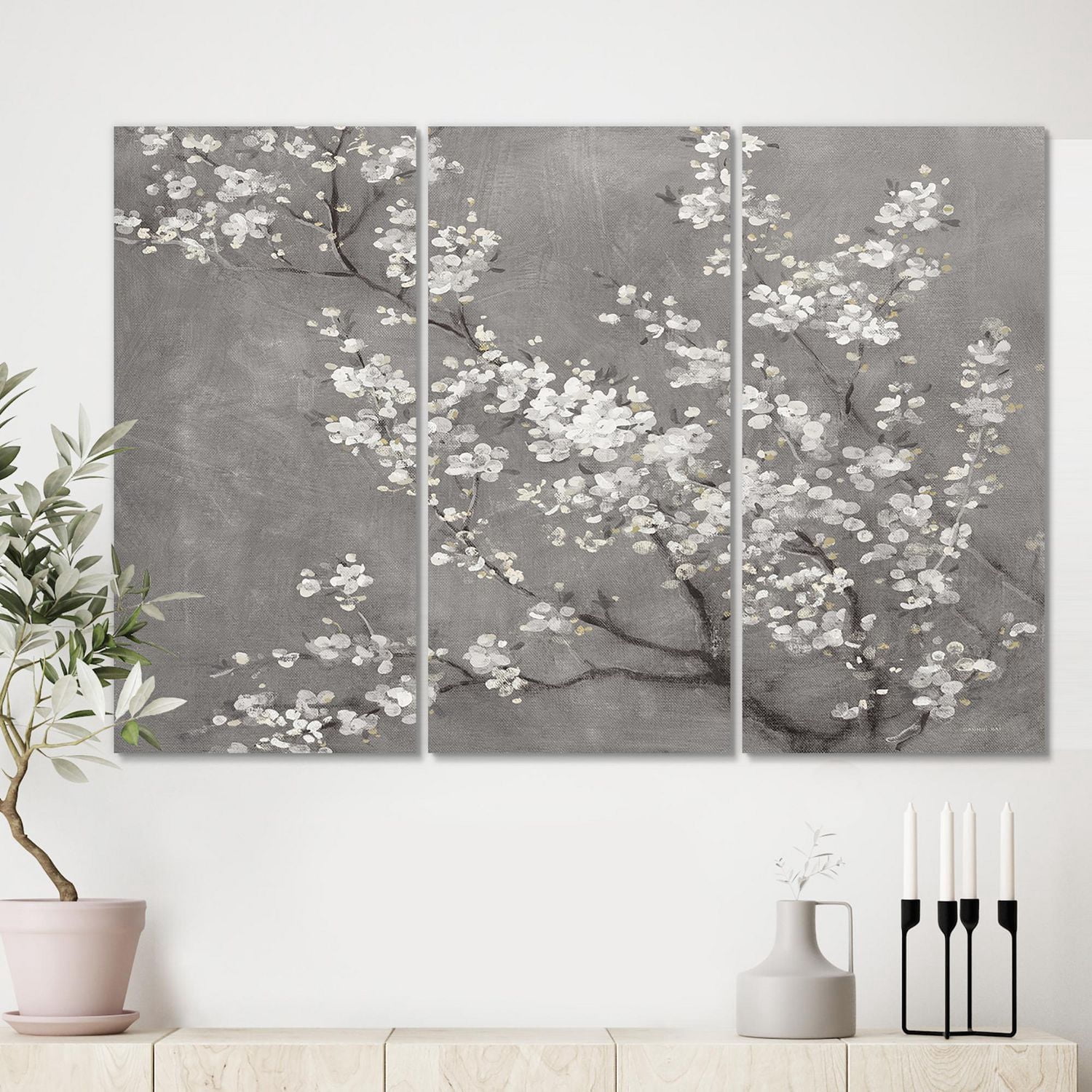 Designart Fleurs de cerisier blanc II Art mural sur toile