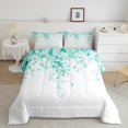 thumbnail image 1 of Erosebridal Ensemble de Literie Chic Feuille Grand, Couette Botanique Tropicale, Décor Eucalyptus, Réversible 3 Pcs, 1 of 8