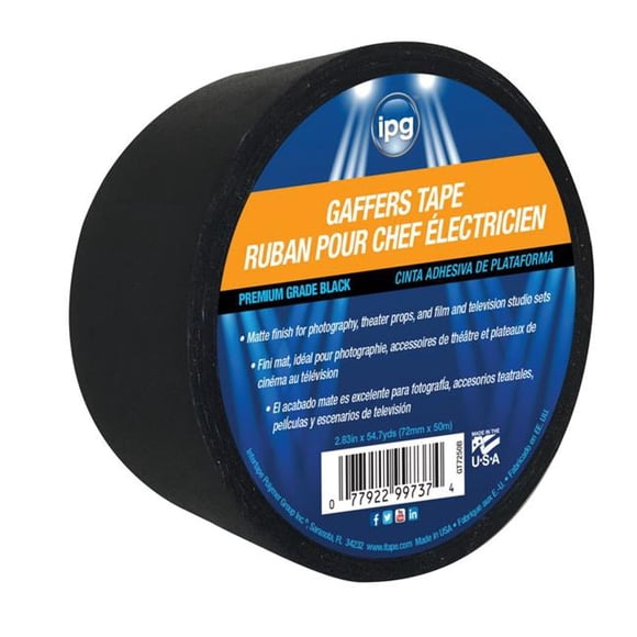 I Tape 3764123 2.83 in. x 54.7 Yards Black Gaffers Tape