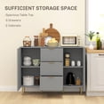 thumbnail image 4 of HOMCOM Sideboard Buffet Cabine w/ 3 Drawers and Adjustable Shelves, Grey, 4 of 10