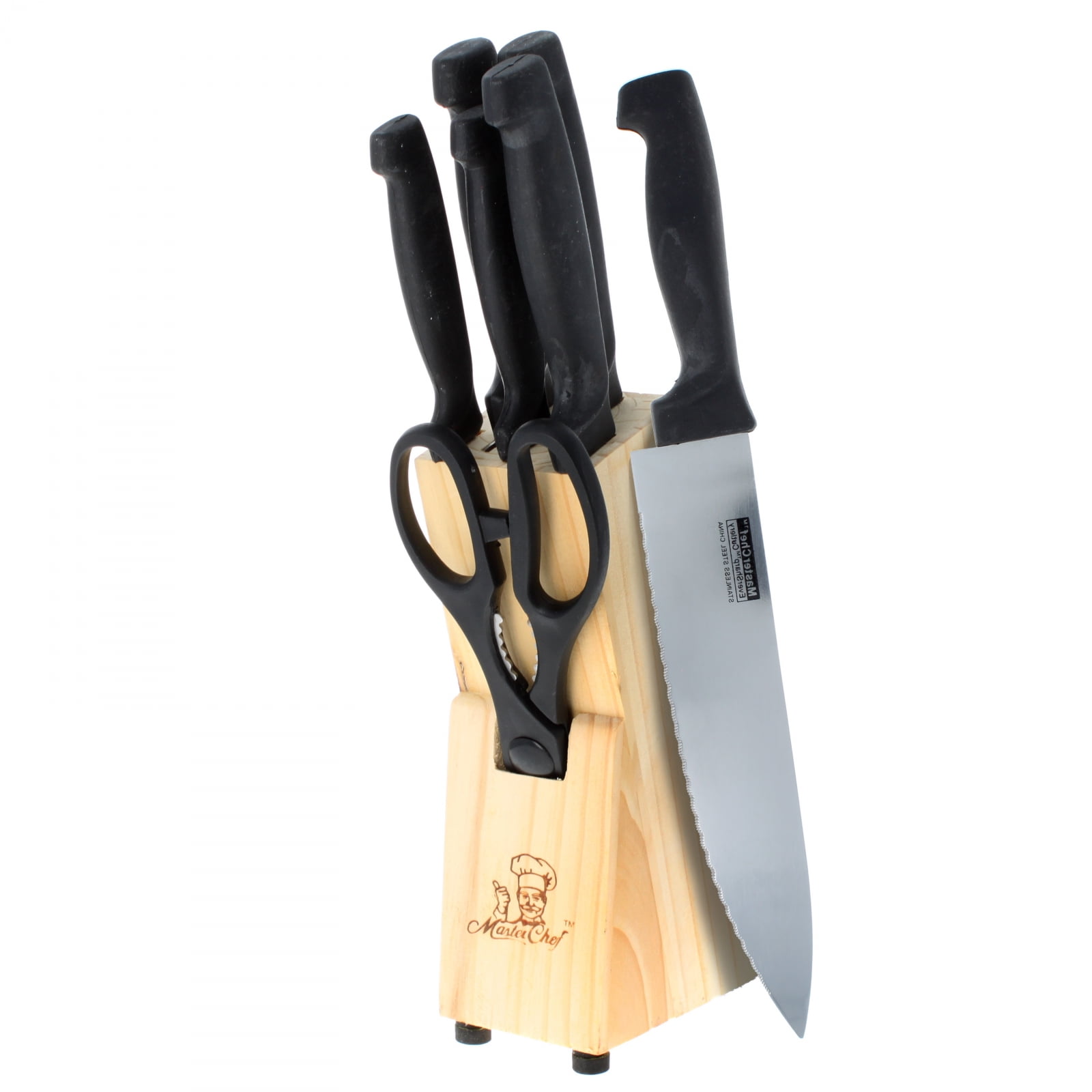 7pc Beille Compact Stainless Steel Kitchen Cooking Knife Block Set