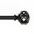 thumbnail image 1 of Mainstays 1/2" Black Filagree Knob Adjustable Curtain Rod Set, 28"-48", 1 of 6
