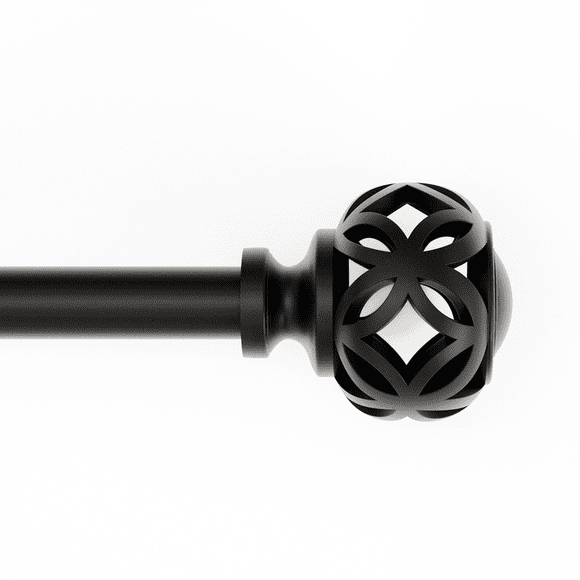 Tringle à rideaux réglable Mainstays bouton en filigrane noir de 1,27&nbsp;cm, (122&nbsp;cm à 213&nbsp;cm)