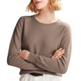 thumbnail image 1 of ManxiVoo Chandail à Capuche Tricoté à Manches Longues et Col Rond pour Femmes, Automne Hiver, Tenue Décontractée, Taille g, Kaki, 1 of 5