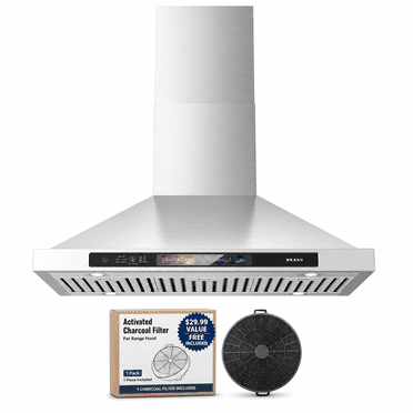 30-inch Wall Mount Range Hood 900 CFM with Voice/Gesture/Touch Control, Stainless Steel Kitchen Hood Vent with 4 Speed Exhaust Fan, LED Adjustable Lights, Memory Mode