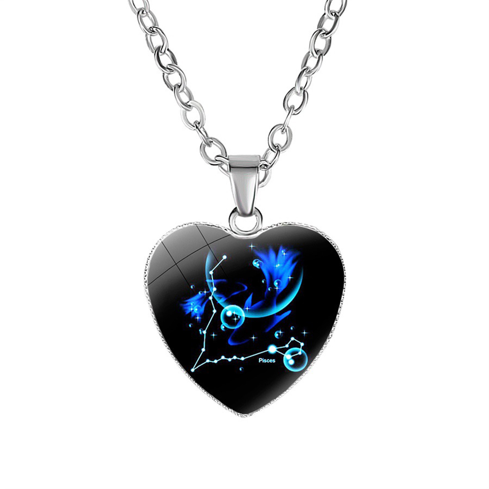 Fashion Crescent 12 Constellation Constellation Constellation Pendant Necklace
