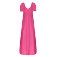thumbnail image 5 of AherBiu Robe T-Shirt Longue Grande Taille pour Femmes à Manches Courtes, Col en V, Été, Décontractée, Confortable, avec Poches, 5 of 5