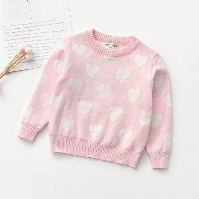 LSLJS Infant Baby Kids Girls Boys Valentin Heart Print Knit Pullover Sweater Tops, Tddler Sweatshirt