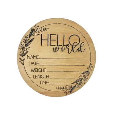 Panneau d'Annonce de Naissance Mondiale en Gros Kiplyki - Plaque en Bois pour Nom de Bébé et Détail de Naissance