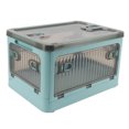 thumbnail image 2 of Foldable Plastic Storage Box Stackable Bin With Lid, 5 Sided Door Opening Design, Translucent Opening For Closet Organizers, Living Rooms, Bedrooms, Kitchens, And More, 2 of 8