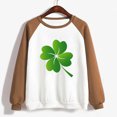 thumbnail image 2 of QIPOPIQ T-Shirts à Manches Longues à Col Rond pour Femmes T-Shirts de la Saint-Patrick T-Shirts Amples pour Dames T-Shirt Imprimé Trèfle T-Shirt Vert Porte-Bonheur Haut T-Shirt à Col Rond T-Shirts de la Saint-Patrick Offres, 2 of 4