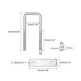 thumbnail image 2 of Unique Bargains Square U-Bolts 2 Sets 32mm Inner Width 100mm Length M8 304 Stainless Steel U Clamp Bolt, 2 of 5