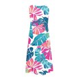 thumbnail image 4 of Ovzne Robes d'Été pour Femmes 2025 Robe de Plage Mode Robe Sans Manches pour Femme Col Rond Imprimé Floral Plissée Ajustée Robe de Plage Gâteau Robe d'Été Imprimée Liquidation, 4 of 5
