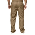 thumbnail image 4 of Pantalon Décontracté Homme Male Versatile All Season Cargo Pants Multi Pocket Zip Button Hem Solid Color Plus Size Trousers Men's Pants Coffee S, 4 of 4