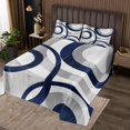 thumbnail image 2 of Erosebridal Gray Navy White Coverlet Set Twin, Abstract Swirl Circle Bedding Set, Geometric Bedroom Decor 2pcs, 2 of 5