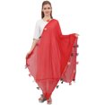 thumbnail image 1 of Phagun Dupatta en Mousseline Indienne Longue Étole Jeté à Franges Tour de Cou Chunni-Rouge, 1 of 5