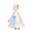 thumbnail image 4 of Girls Dress Multicolor Rainbow Bow Tie Butterfly Tulle Party Princess 8 Years, 4 of 7