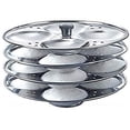 thumbnail image 1 of Stainless Steel 4 Plate Idli Stand | Idli Maker for Soft & Fluffy Idlis | 16 Idlis Stand with Holes for Better Steaming | Durable & Rust-Resistant Idli Cooker Accessory | Compatible with Most Cookers, 1 of 6