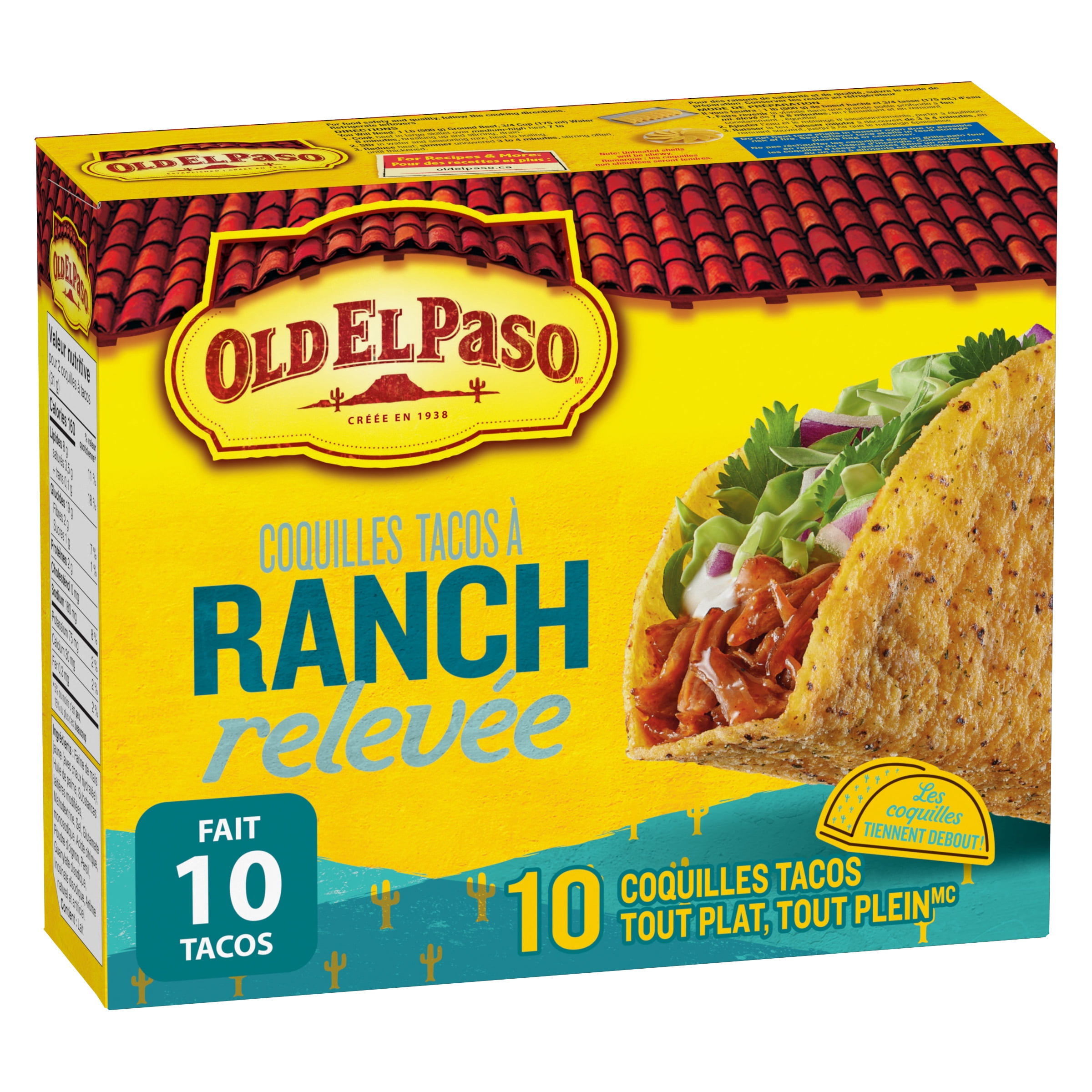 Coquilles à tacos Sans gluten Explosion ranch d'Old El Paso