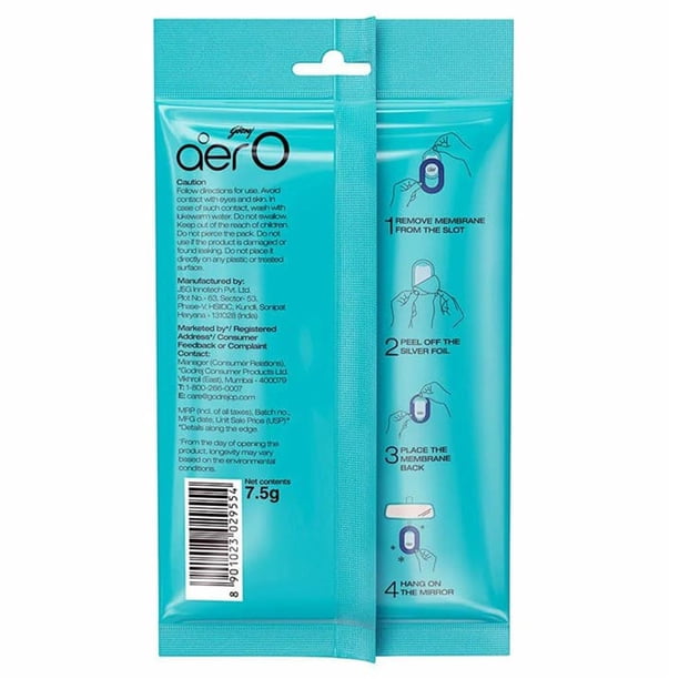 Godrej Aer-O Cool Aqua Car Freshener Diffuser, 7.5 g, Lasts Upto