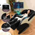 thumbnail image 2 of Costway Fauteuil Inclinable de Massage Zéro Gravité à Piste SL Relaxation38 avec Roulettes pour Pieds Extensibles Thaï, Commande Vocale, Noir, 2 of 10