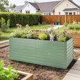 thumbnail image 2 of Outsunny Galvanized Raised Garden Bed 5' x 3' x 2' Planter Box Light Green, 2 of 10