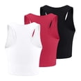 thumbnail image 3 of HBFAGFB Lightweight Tank Tops Womens 3 Piece Seamless Workout Shirts Simple Undershirt Light Blue Size L, 3 of 3