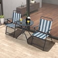 thumbnail image 4 of Costway Ensemble de Salle à Manger Pliant pour Patio 3 Pcs Table et Chaises Métal Robuste Portable Extérieur, 4 of 10