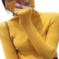 thumbnail image 1 of MesaSe Pull Tricoté Côtelé pour Femmes Col Roulé Slim Pull Chaud, 1 of 7