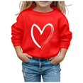 thumbnail image 1 of PMVFHDE Chandail pour Filles Chandail à Capuchon pour Fille Manches Longues Doux Chandail Graphique Hoody Enfants Mignons Chandails à Enfiler Haut Vêtements pour Filles Rouge, 3-4 Ans, 1 of 4