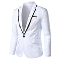 thumbnail image 2 of Manteau de Costume Homme Décontracté à Manches Longues Coupe Ajustée à un Bouton, 2 of 9