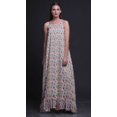 thumbnail image 2 of Bimba Robe de Nuit Longue pour Femmes, Violet Pâle à Feuilles Florales et Fleurs de Pêche, Imprimée, à Bretelles Spaghetti, Tenue de Nuit pour Dames, Moyen, 2 of 5