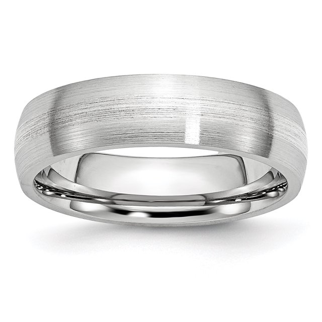 Cobalt Sterling Silver Inlay Satin 6mm Band Size 13
