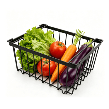 ZHUYZ Grands Bacs de Rangement en Acier au Carbone avec Poignées, Bacs d'Organisateur pour Congélateur Profond pour Réfrigérateur, Congélateur, Armoire, Cuisine, Comptoirs, Petit Congélateur, Empilables, Noir