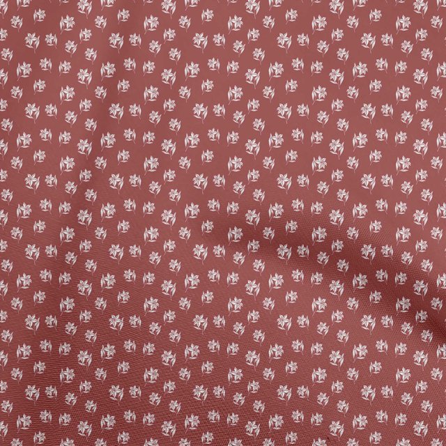 oneOone Georgette Viscose Tissu Rouge Floral Fournitures de Courtepointe Imprimé Tissu de Couture au Yard 42 Pouces de Large