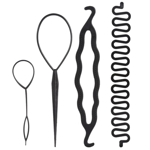 Yosoo 4PCS/9PCS Hair Styling Kit Hair Bun Maker Braiding Styling Disk Twist Tools Fine Hairdresser Magic Hair Clip Styling Pads Accessories Set for Making DIY Hair Styles