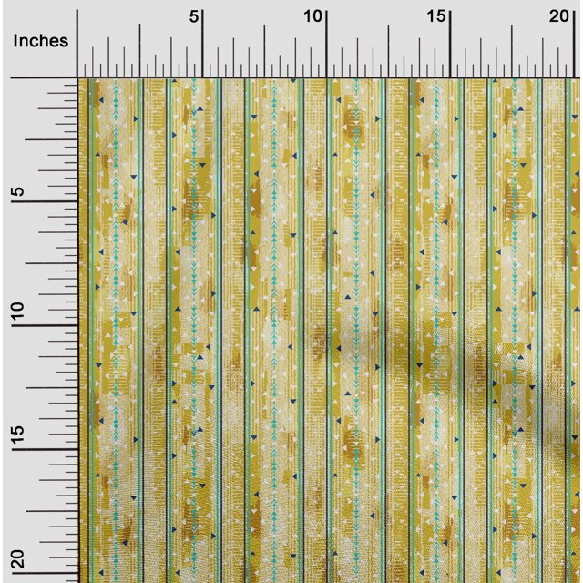 oneOone Cotton Poplin Pale Yellow Fabric Texture & Triangle Geometric Sewing Material Print Fabric By The Yard 42 Inch Wide