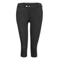 thumbnail image 3 of Timegard Capri Pants for Women Low Waisted Button Skinny Solid Color Leggings Work Pants with Pockets, 3 of 6